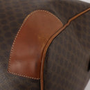 CELINE Macadam Canvas Boston Bag PVC Leather Brown Gold Auth mr2824-12