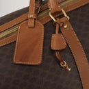 CELINE Macadam Canvas Boston Bag PVC Leather Brown Gold Auth mr2824-16
