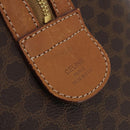 CELINE Macadam Canvas Boston Bag PVC Leather Brown Gold Auth mr2824-17