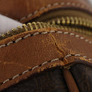 CELINE Macadam Canvas Boston Bag PVC Leather Brown Gold Auth mr2824-19