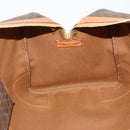 CELINE Macadam Canvas Boston Bag PVC Leather Brown Gold Auth mr2824-22