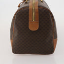 CELINE Macadam Canvas Boston Bag PVC Leather Brown Gold Auth mr2824-4