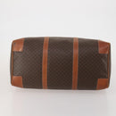 CELINE Macadam Canvas Boston Bag PVC Leather Brown Gold Auth mr2824-9
