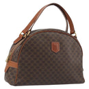 CELINE Macadam Canvas Hand Bag PVC Leather Brown Gold Auth mr2825-1