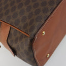 CELINE Macadam Canvas Hand Bag PVC Leather Brown Gold Auth mr2825-14