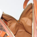CELINE Macadam Canvas Hand Bag PVC Leather Brown Gold Auth mr2825-19