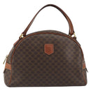 CELINE Macadam Canvas Hand Bag PVC Leather Brown Gold Auth mr2825-13