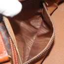 CELINE Macadam Canvas Hand Bag PVC Leather Brown Gold Auth mr2825-22