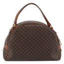 CELINE Macadam Canvas Hand Bag PVC Leather Brown Gold Auth mr2825-2