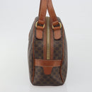 CELINE Macadam Canvas Hand Bag PVC Leather Brown Gold Auth mr2825-3