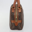 CELINE Macadam Canvas Hand Bag PVC Leather Brown Gold Auth mr2825-4