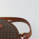 CELINE Macadam Canvas Hand Bag PVC Leather Brown Gold Auth mr2825-8