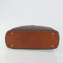 CELINE Macadam Canvas Hand Bag PVC Leather Brown Gold Auth mr2825-5
