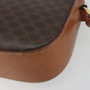 CELINE Macadam Canvas Shoulder Bag PVC Leather Brown Gold Auth mr2826-10