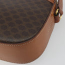 CELINE Macadam Canvas Shoulder Bag PVC Leather Brown Gold Auth mr2826-12