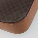 CELINE Macadam Canvas Shoulder Bag PVC Leather Brown Gold Auth mr2826-13