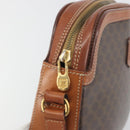 CELINE Macadam Canvas Shoulder Bag PVC Leather Brown Gold Auth mr2826-15