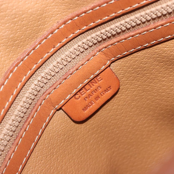CELINE Macadam Canvas Shoulder Bag PVC Leather Brown Gold Auth mr2826