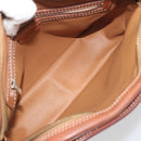 CELINE Macadam Canvas Shoulder Bag PVC Leather Brown Gold Auth mr2826-17