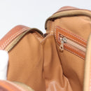 CELINE Macadam Canvas Shoulder Bag PVC Leather Brown Gold Auth mr2826-19