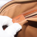 CELINE Macadam Canvas Shoulder Bag PVC Leather Brown Gold Auth mr2826-23