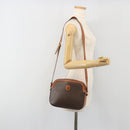 CELINE Macadam Canvas Shoulder Bag PVC Leather Brown Gold Auth mr2826-24