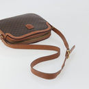 CELINE Macadam Canvas Shoulder Bag PVC Leather Brown Gold Auth mr2826-7