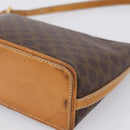 CELINE Macadam Canvas Pouch PVC Leather Brown Gold Auth mr2827-9