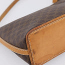 CELINE Macadam Canvas Pouch PVC Leather Brown Gold Auth mr2827-14