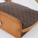 CELINE Macadam Canvas Pouch PVC Leather Brown Gold Auth mr2827-15