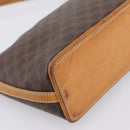 CELINE Macadam Canvas Pouch PVC Leather Brown Gold Auth mr2827-16