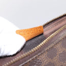 CELINE Macadam Canvas Pouch PVC Leather Brown Gold Auth mr2827-12