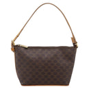 CELINE Macadam Canvas Pouch PVC Leather Brown Gold Auth mr2827-13