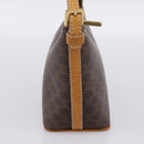 CELINE Macadam Canvas Pouch PVC Leather Brown Gold Auth mr2827-3