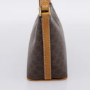 CELINE Macadam Canvas Pouch PVC Leather Brown Gold Auth mr2827-4