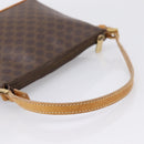 CELINE Macadam Canvas Pouch PVC Leather Brown Gold Auth mr2827-7