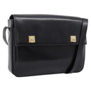 CELINE Shoulder Bag Leather Black Gold Auth mr2828-1