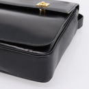CELINE Shoulder Bag Leather Black Gold Auth mr2828-10
