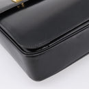 CELINE Shoulder Bag Leather Black Gold Auth mr2828-11