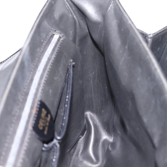 CELINE Shoulder Bag Leather Black Gold Auth mr2828