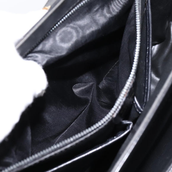 CELINE Shoulder Bag Leather Black Gold Auth mr2828