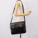 CELINE Shoulder Bag Leather Black Gold Auth mr2828-22