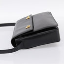 CELINE Shoulder Bag Leather Black Gold Auth mr2828-4