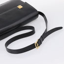 CELINE Shoulder Bag Leather Black Gold Auth mr2828-7