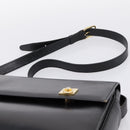 CELINE Shoulder Bag Leather Black Gold Auth mr2828-8