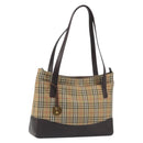 BURBERRY Nova Check Shoulder Bag Canvas Brown Gold Auth mr2829-1