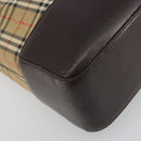 BURBERRY Nova Check Shoulder Bag Canvas Brown Gold Auth mr2829-11