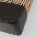 BURBERRY Nova Check Shoulder Bag Canvas Brown Gold Auth mr2829-12