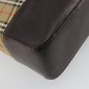 BURBERRY Nova Check Shoulder Bag Canvas Brown Gold Auth mr2829-13