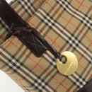 BURBERRY Nova Check Shoulder Bag Canvas Brown Gold Auth mr2829-14